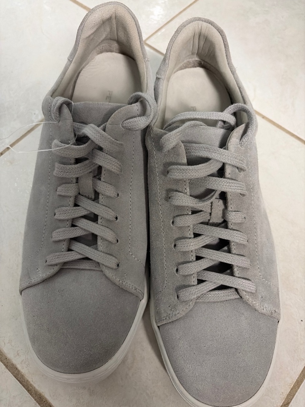 NEW Peter Millar Gray Suede Court Sneakers Lace Up Shoes Mens Size 9 Crown Craft